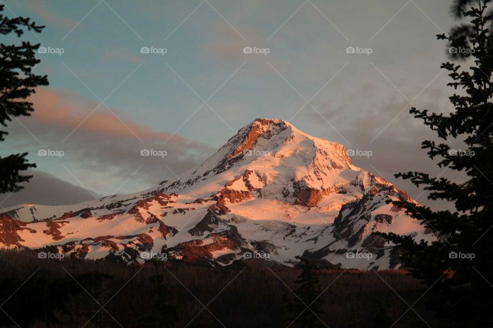 Mountain peak during winter