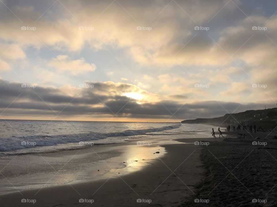 Sunset, Beach, Water, Sea, Dawn