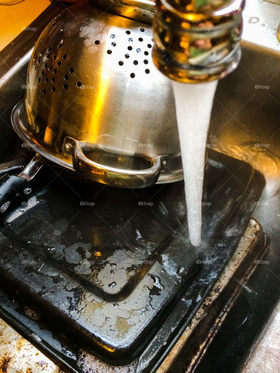 Rinsing the dishes 