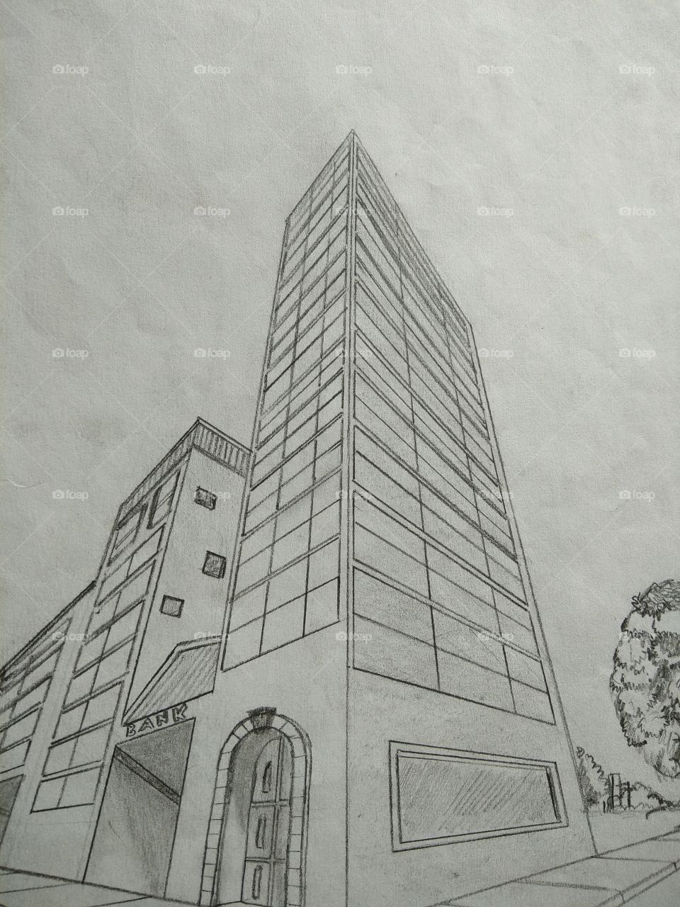hand sketching building