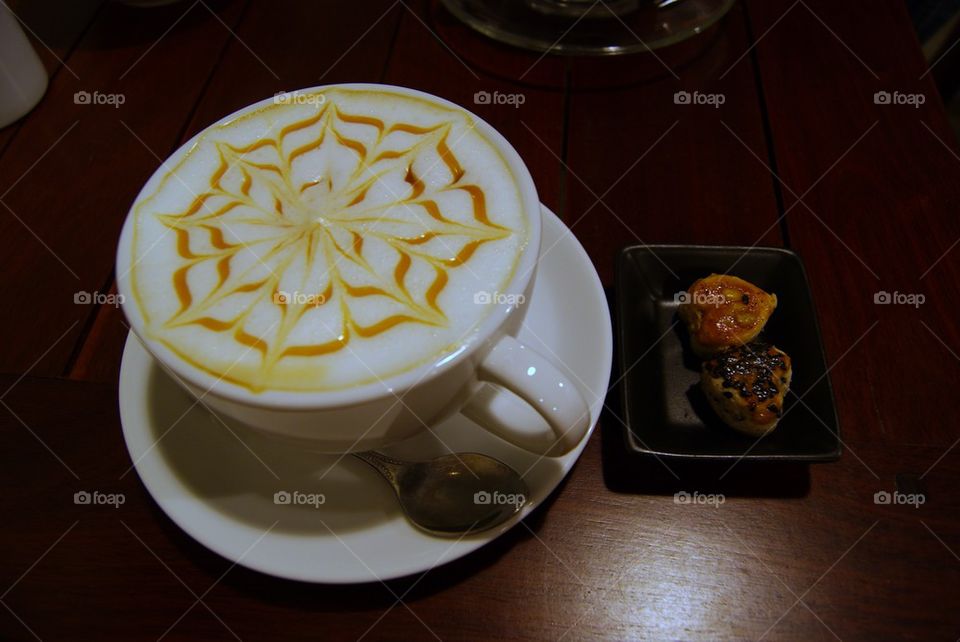 Latte art lovely cup 