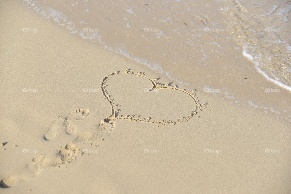 Heart on the sand