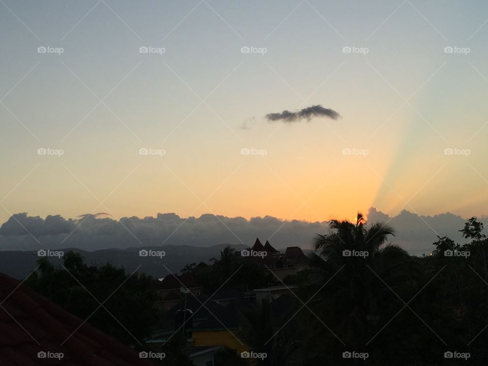 Sunset in the evening sky 