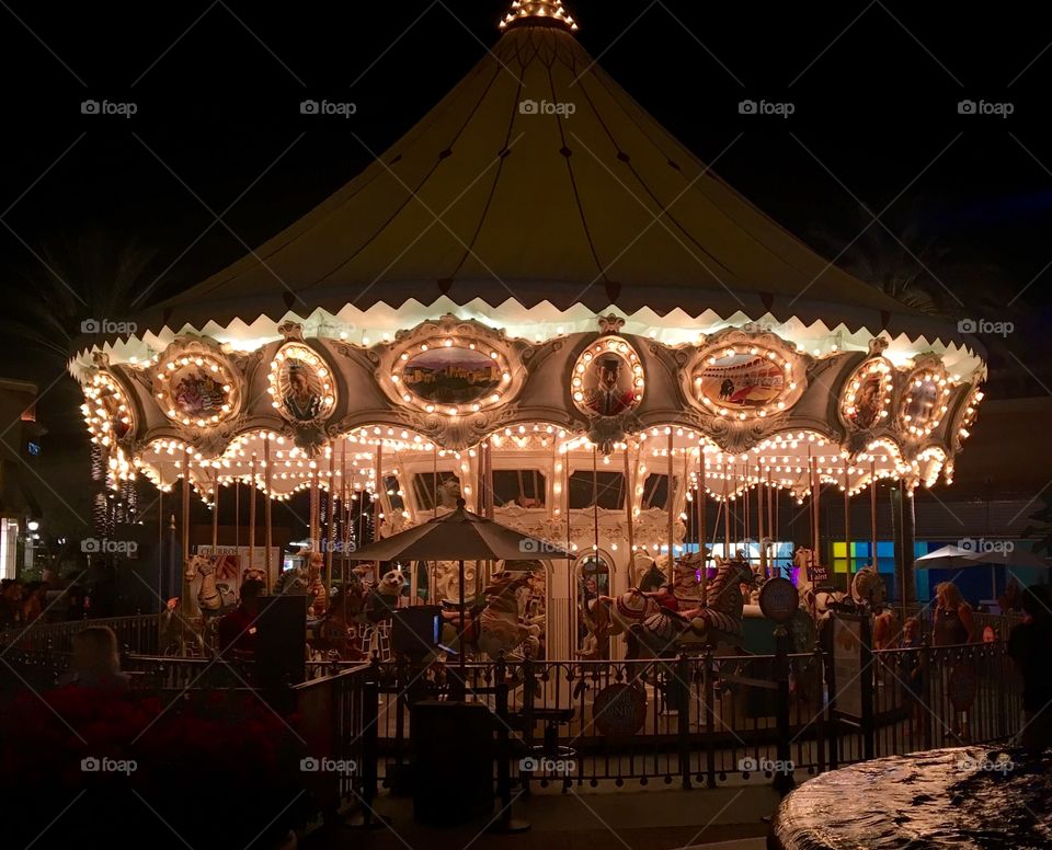 There's something magical about a carousel all lit up at night. 