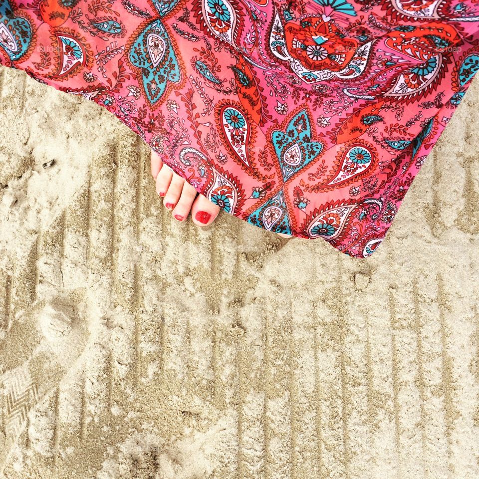 On the beach in Spain. Feet on the beach in Spain 