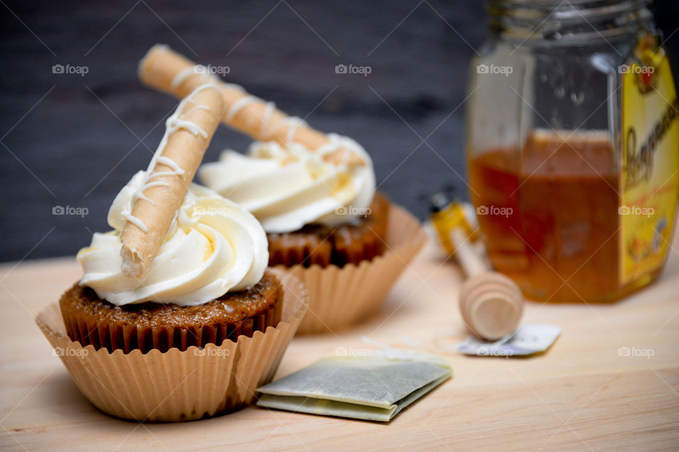 Earl Grey Cupcakes with Honey Marscapone Frosting