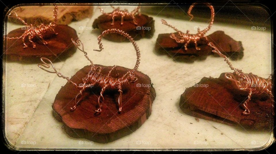 Copper Wire Scorpion Sculptures by Emmanuel Teijeiro