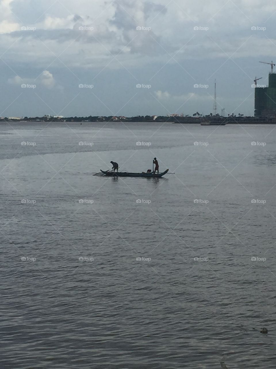 Phnom Penh boat on the river