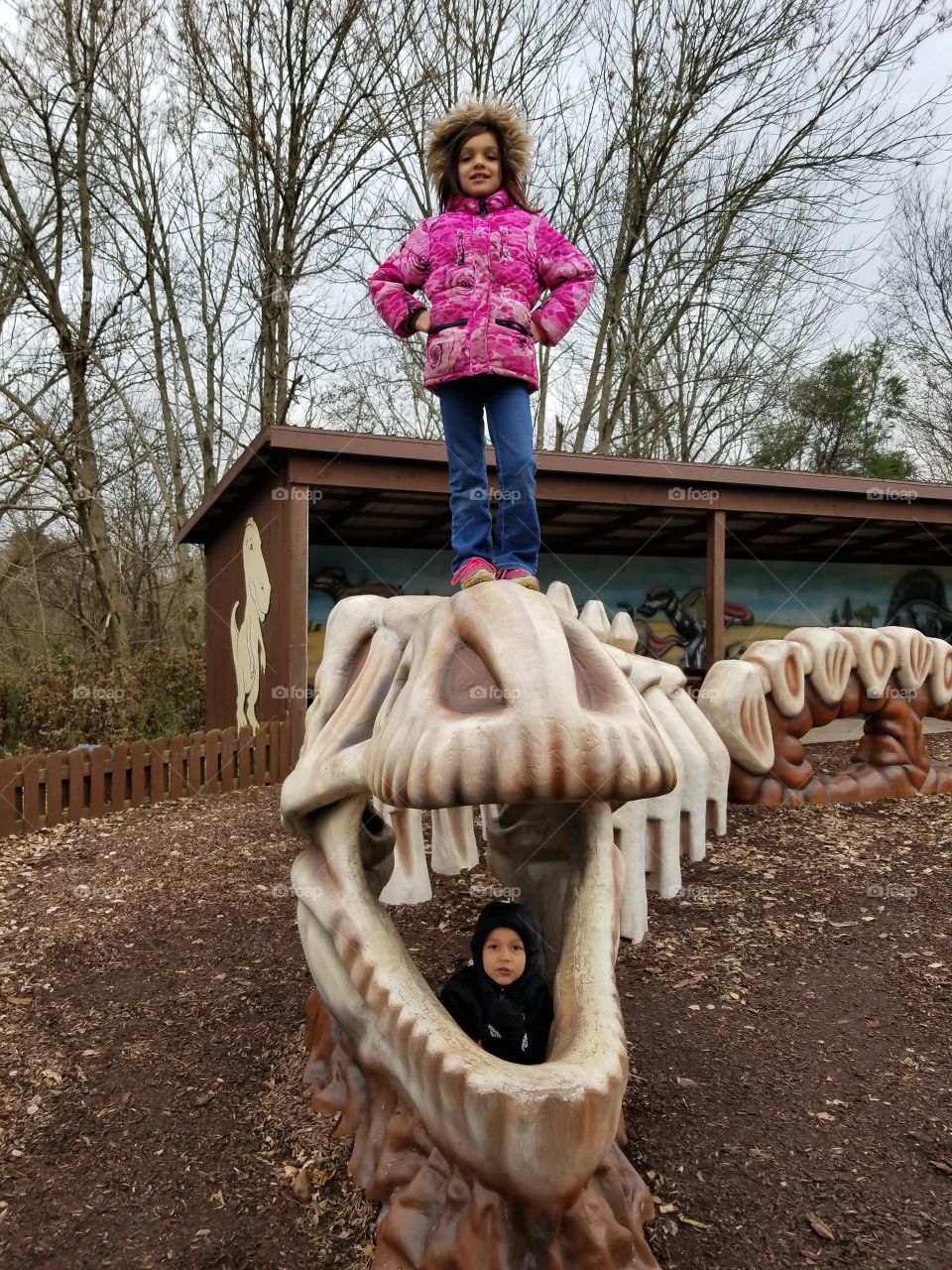 dinosaur bones and kids