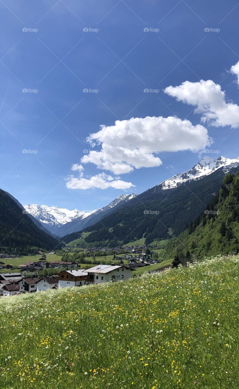 Beautiful Clouds over Mountain , Austrian Alps