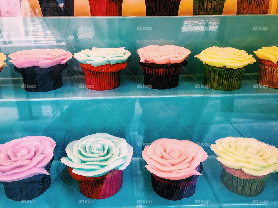 Sweet colored cupcakes