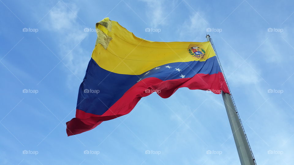 Bandera, cielo, tricolor, Venezuela, Sky