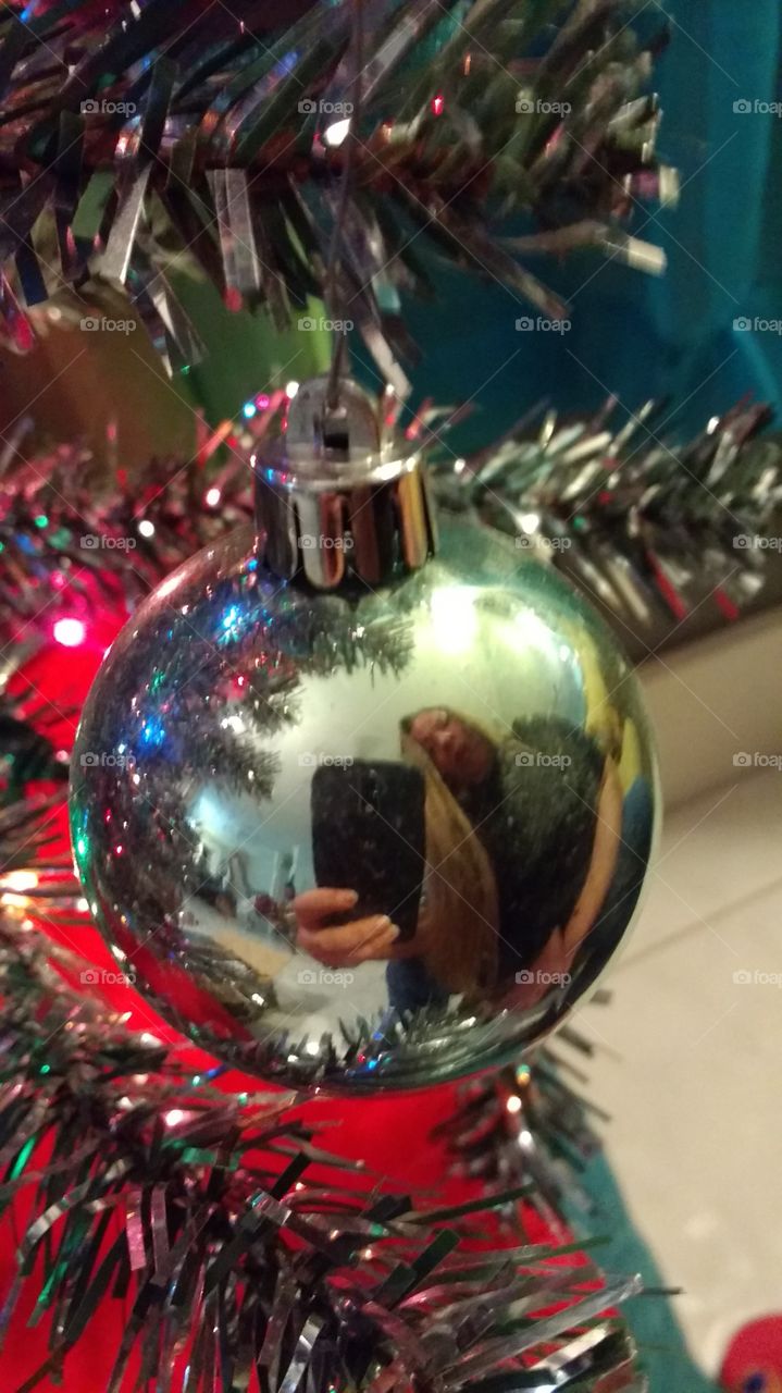 selfie in an ornament