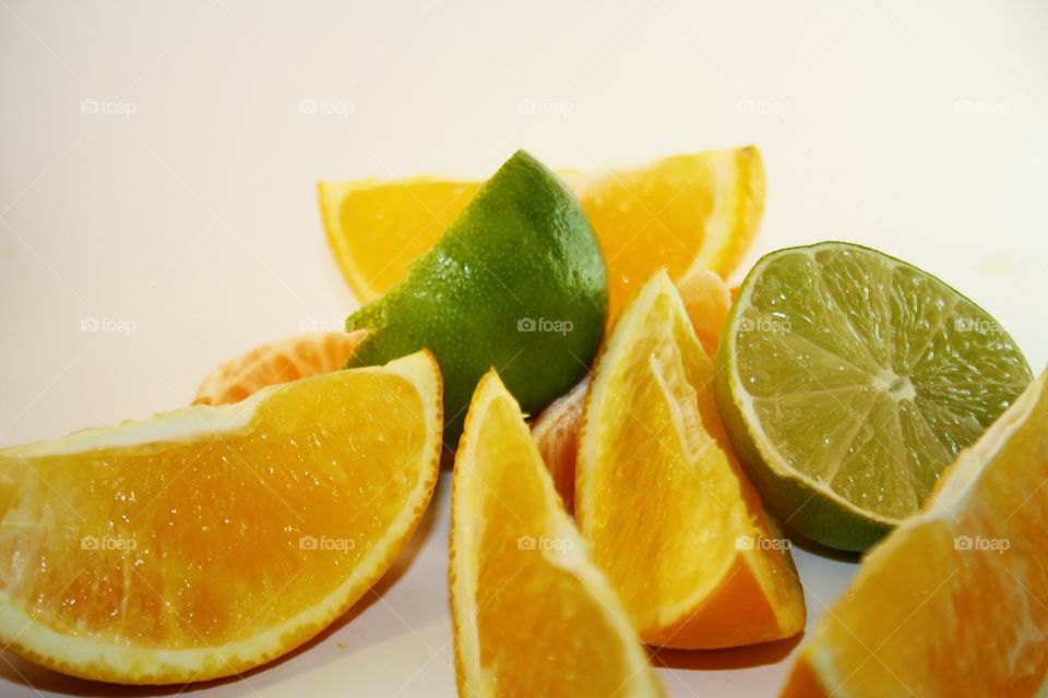 Fruit on a white background