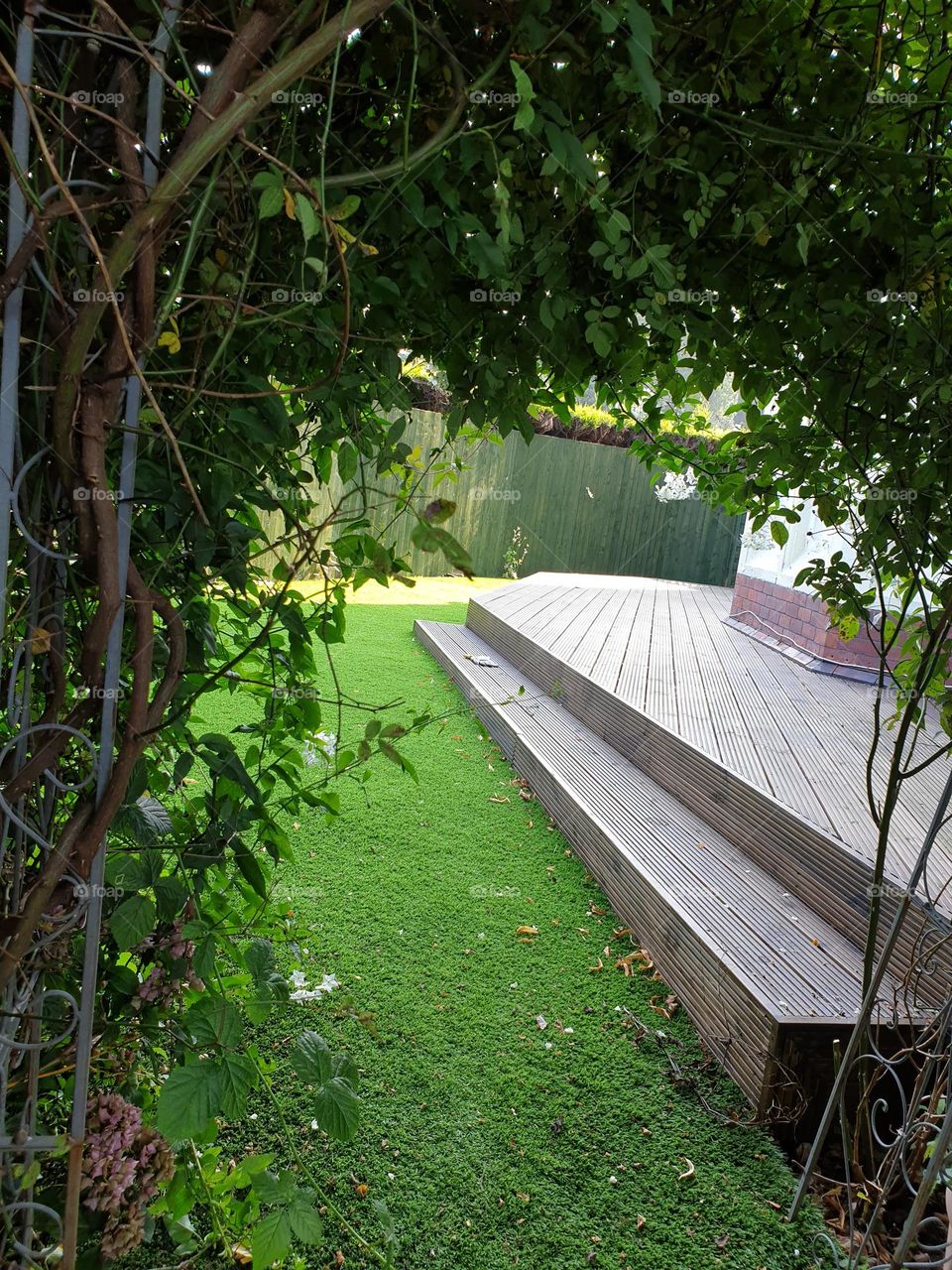 rectangular planks on patio