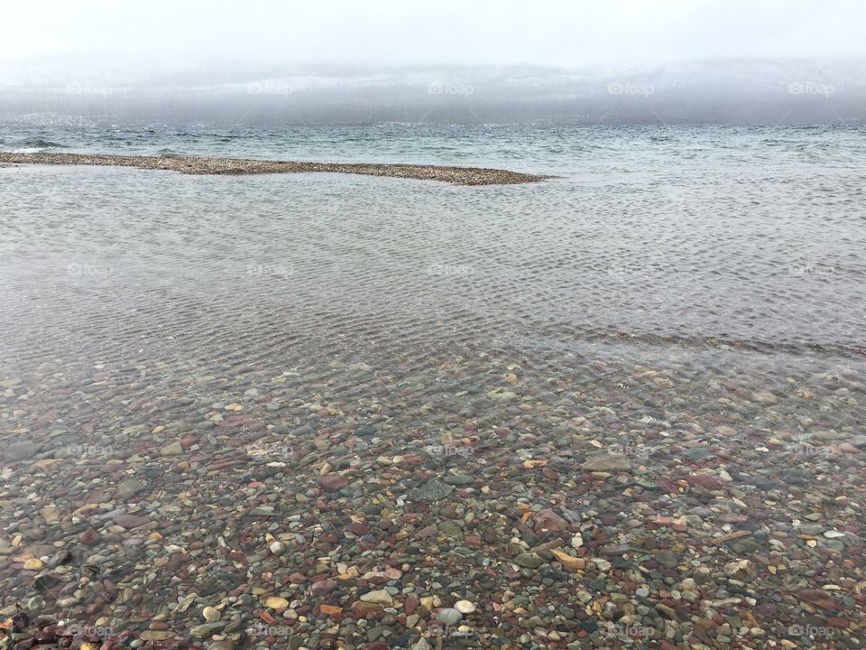 Ripples from the wind on Lake McDonald.