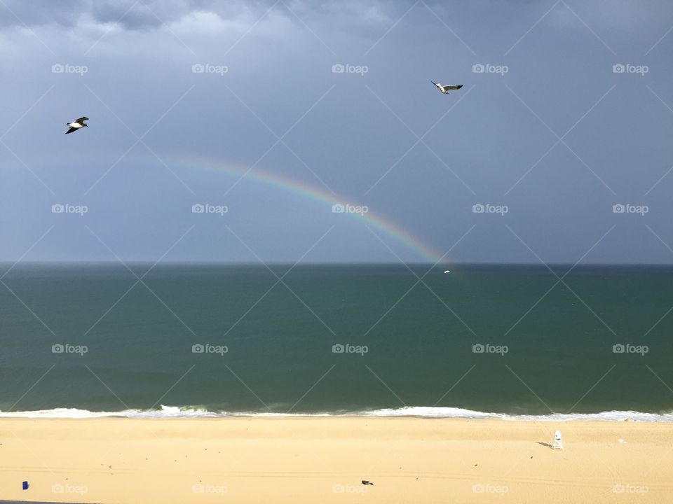 Rainbow over the ocean 