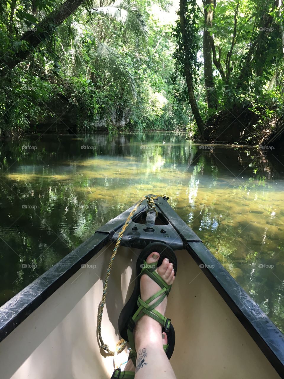 Relaxing in canoe