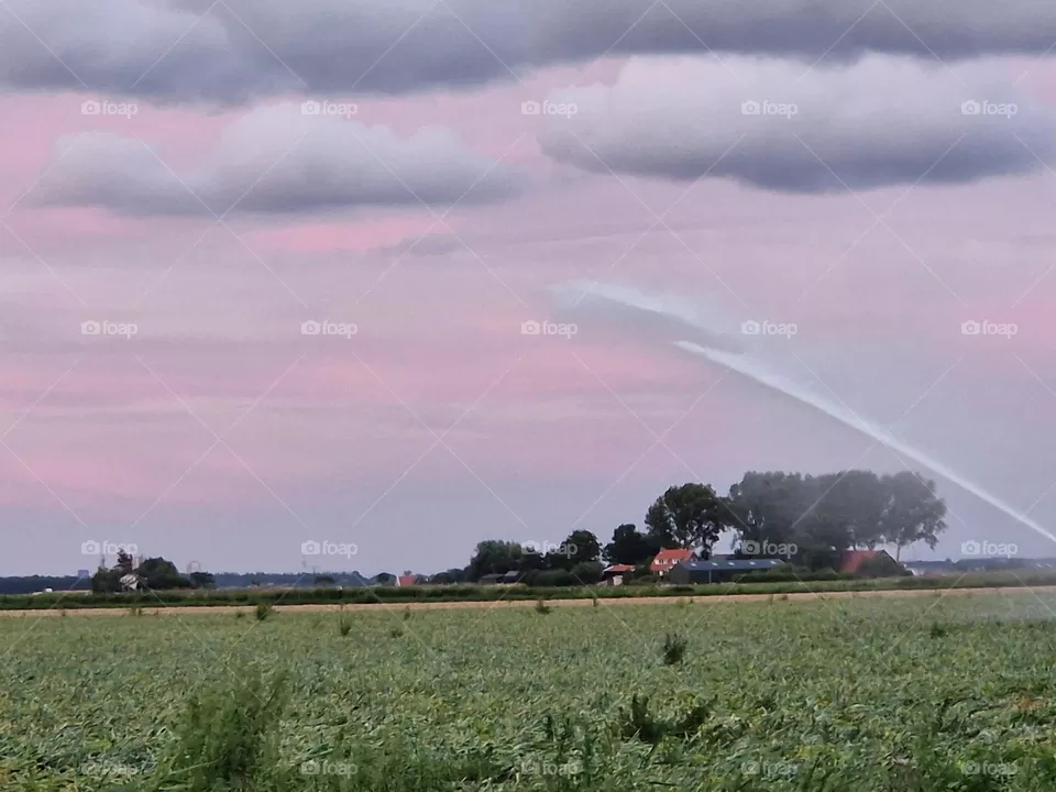 Spraying water with the dry days