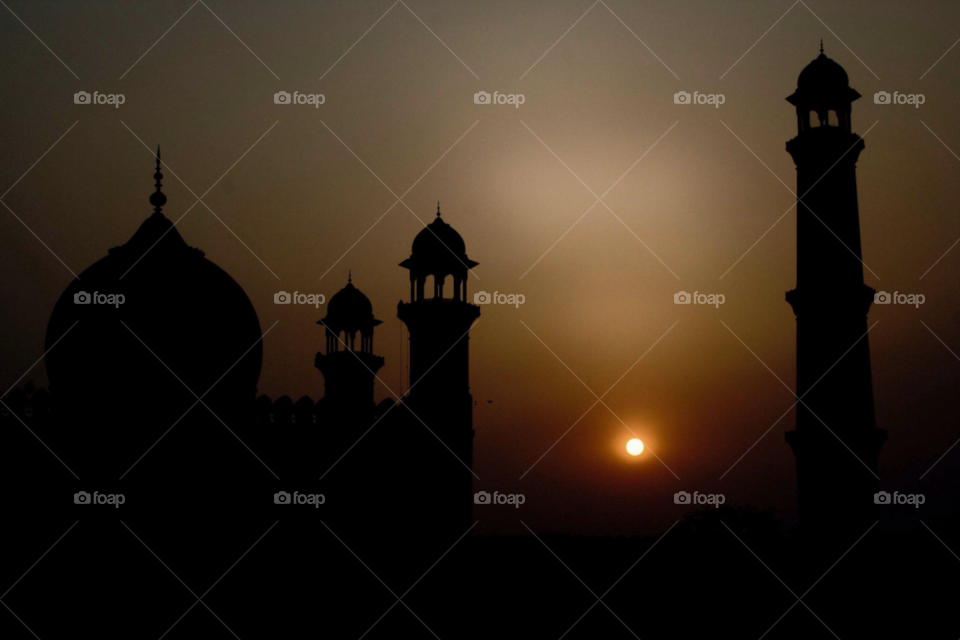 sunset orange mosque muslim by paulcowell