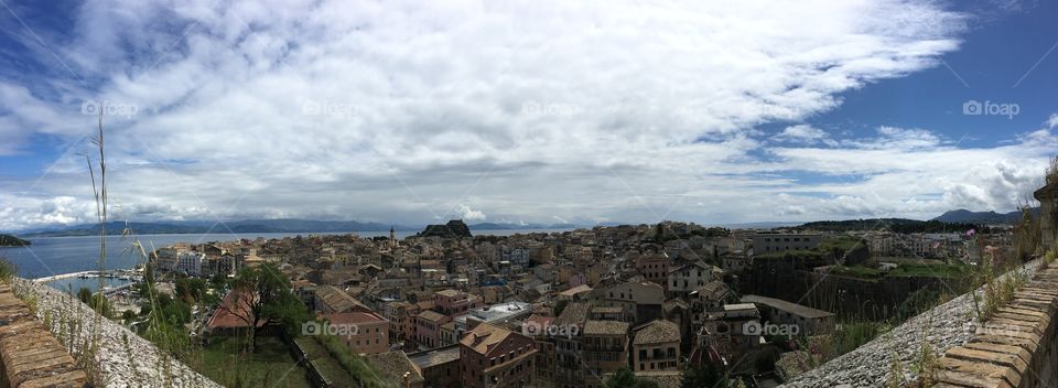 View of Corfu Town from the New Fortress, Corfu Town, Greece
