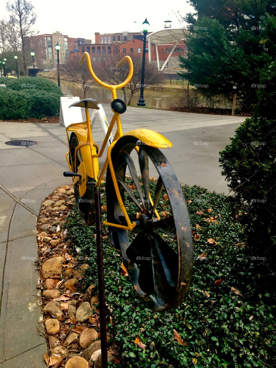 Yellow bike decoration 