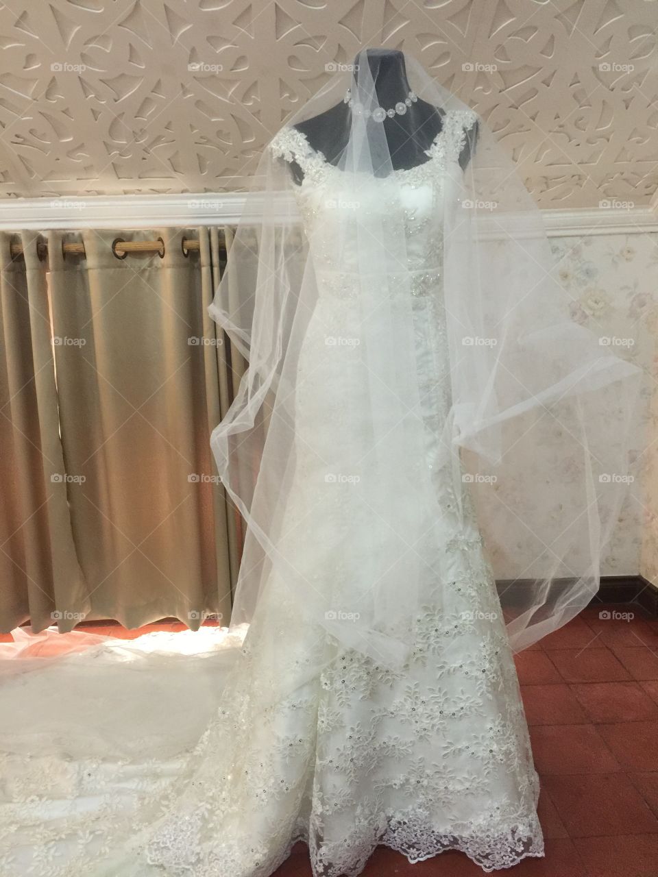 A wedding gown 