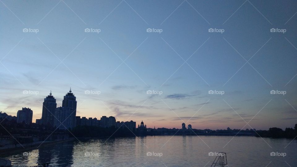 Water, River, Sunset, Reflection, No Person