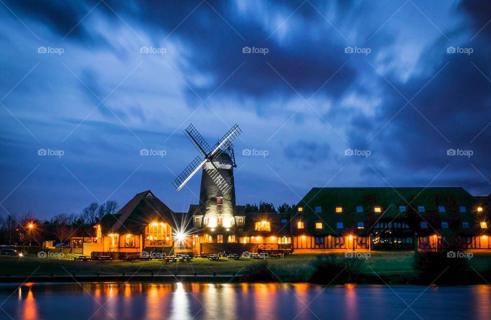 Windmill at Caldecotte lake, Milton Keynes UK