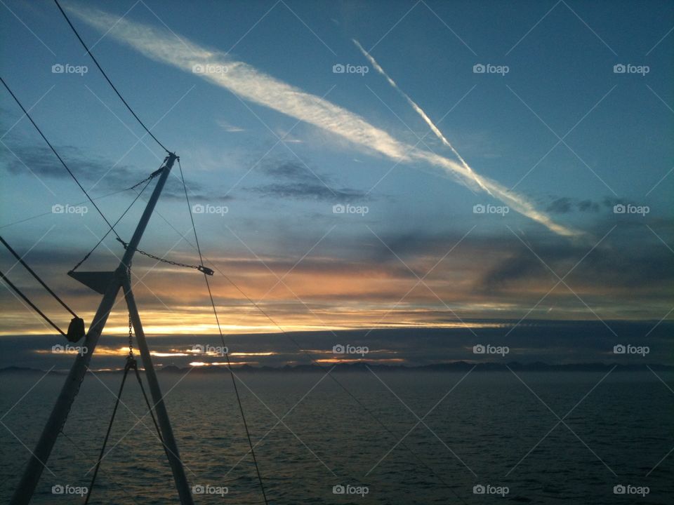 fishing boat sunset