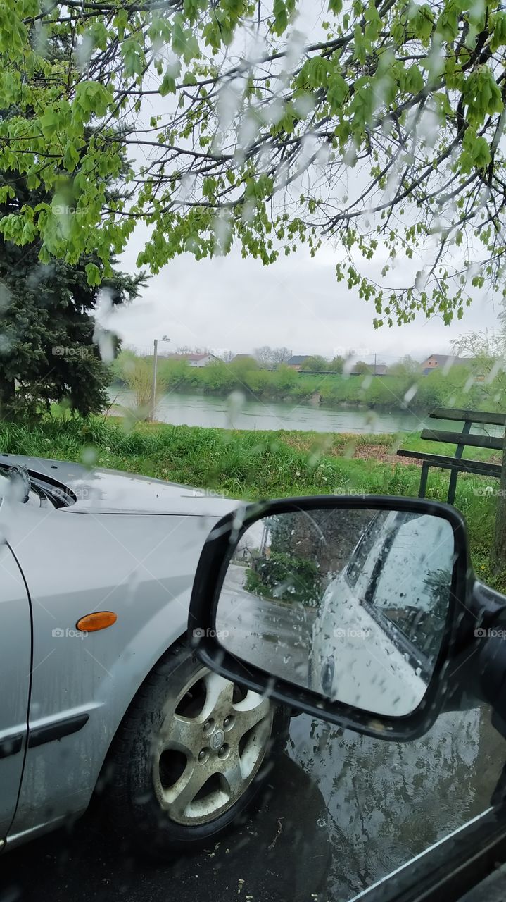 view through the car window