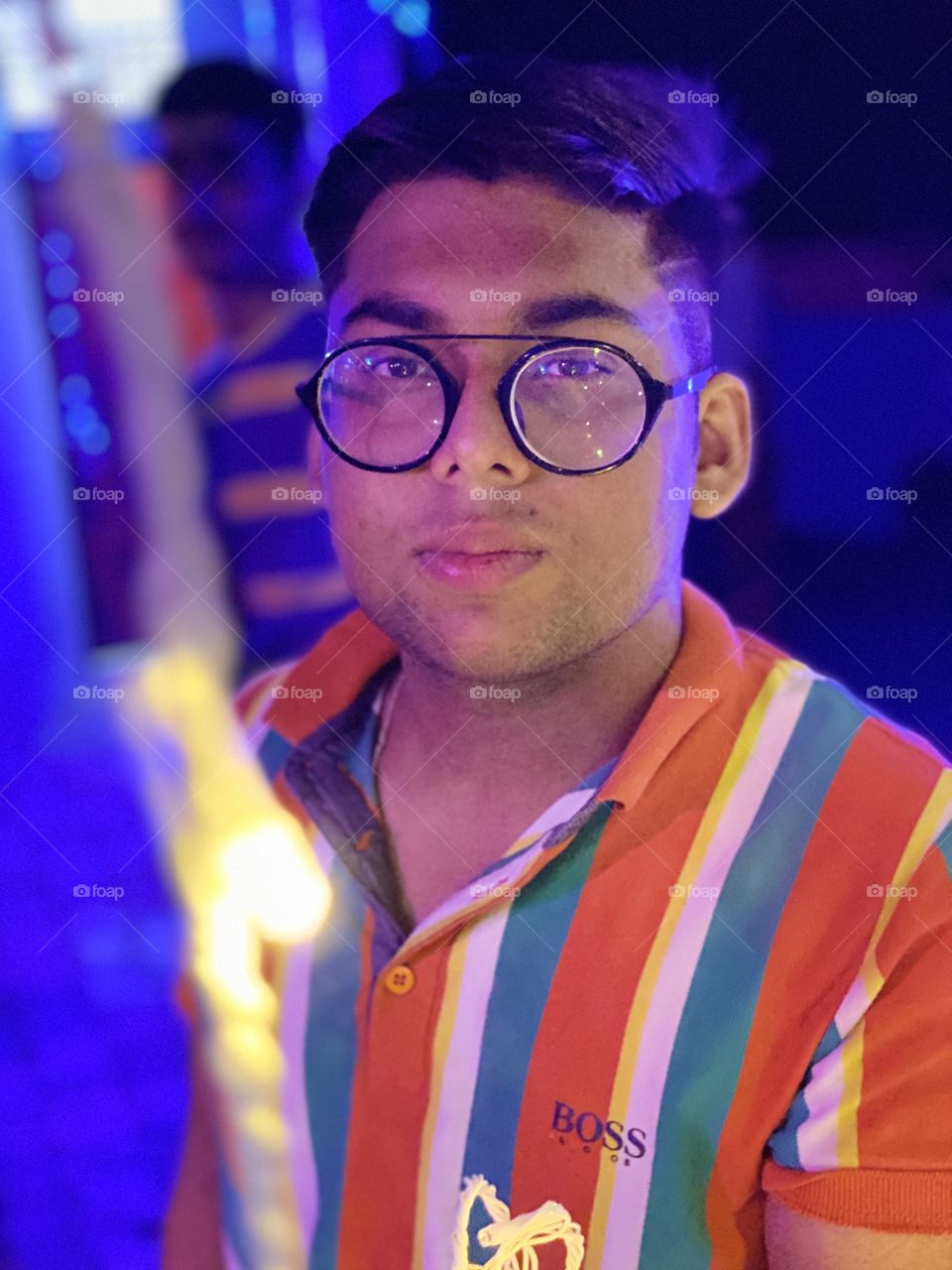 This is the night portrait photo taken on i phone 11 pro .. This is totally raw image. Their is no colours correction or any other retouching is done on it 