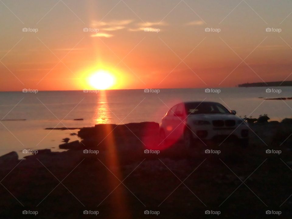 car on a sea shore summer travel