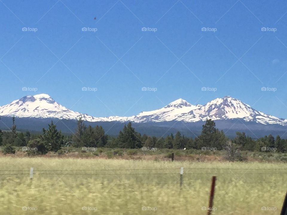 Three sisters Mountains in Central Oregon