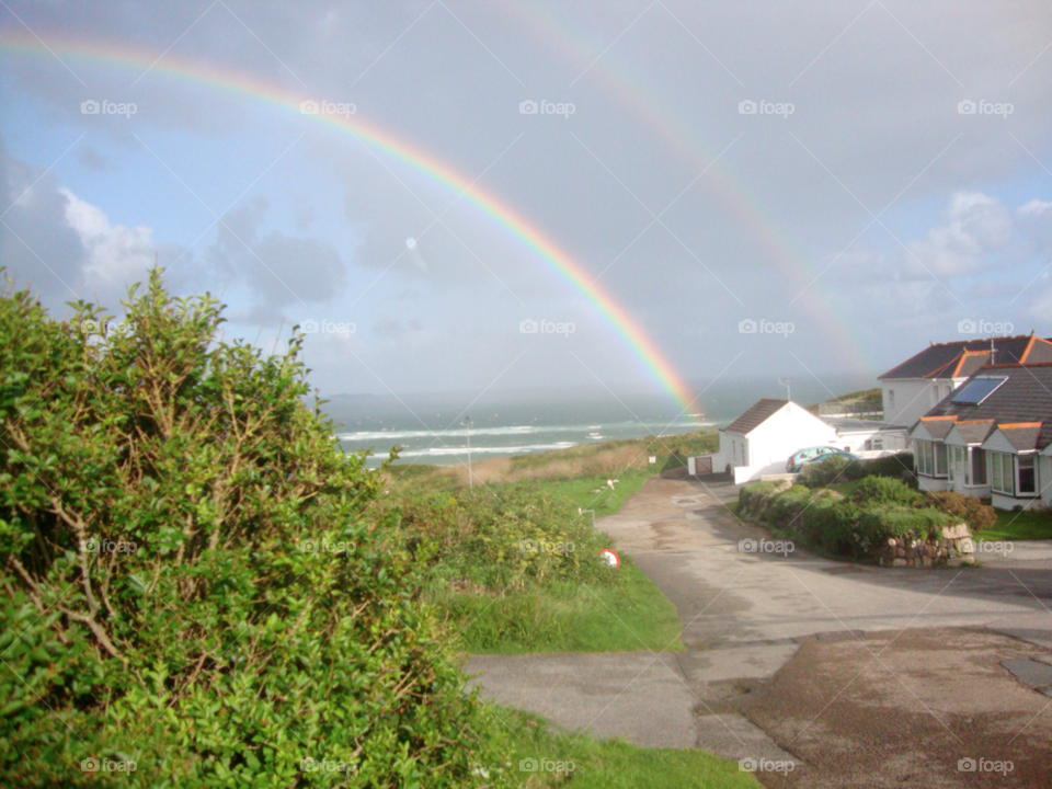 seaside hale cornwall double rainbows by ken260470