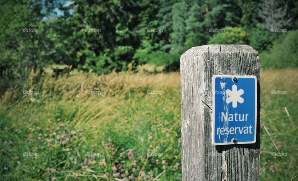Naturreservat (skylt). Swedish nature reserve signpost 