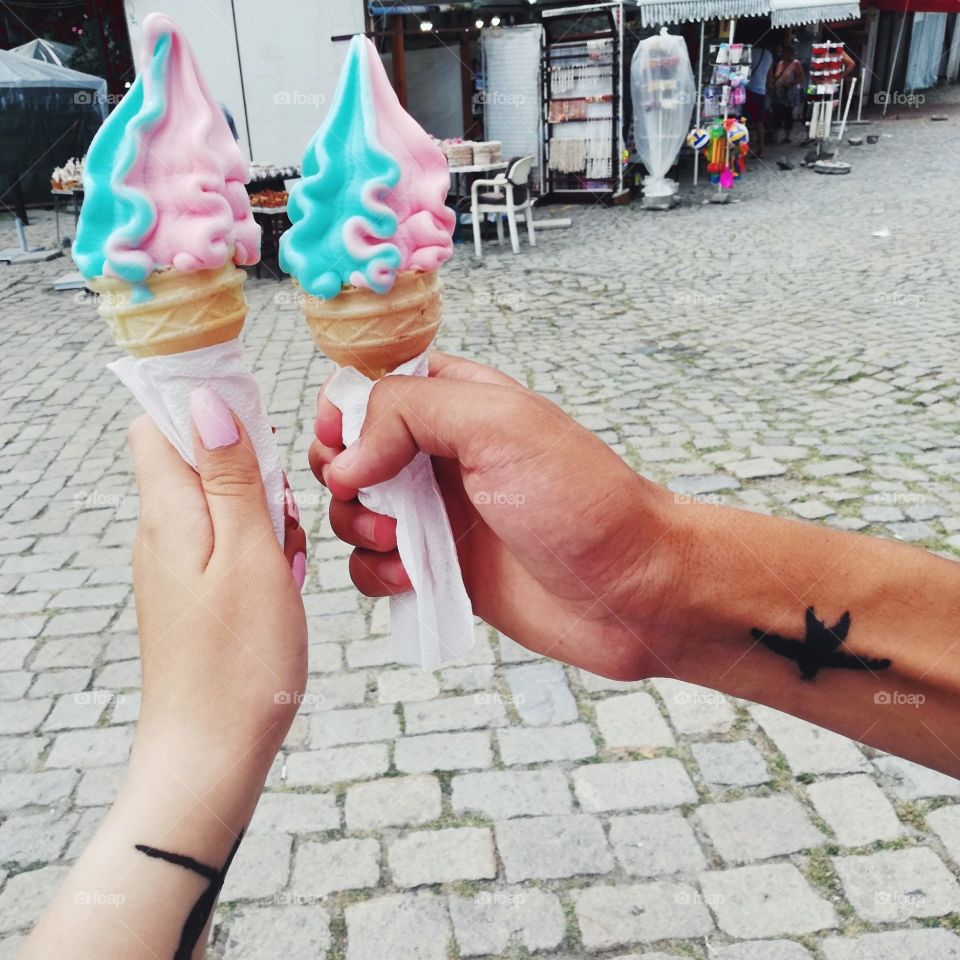 Cute two colored ice cream!