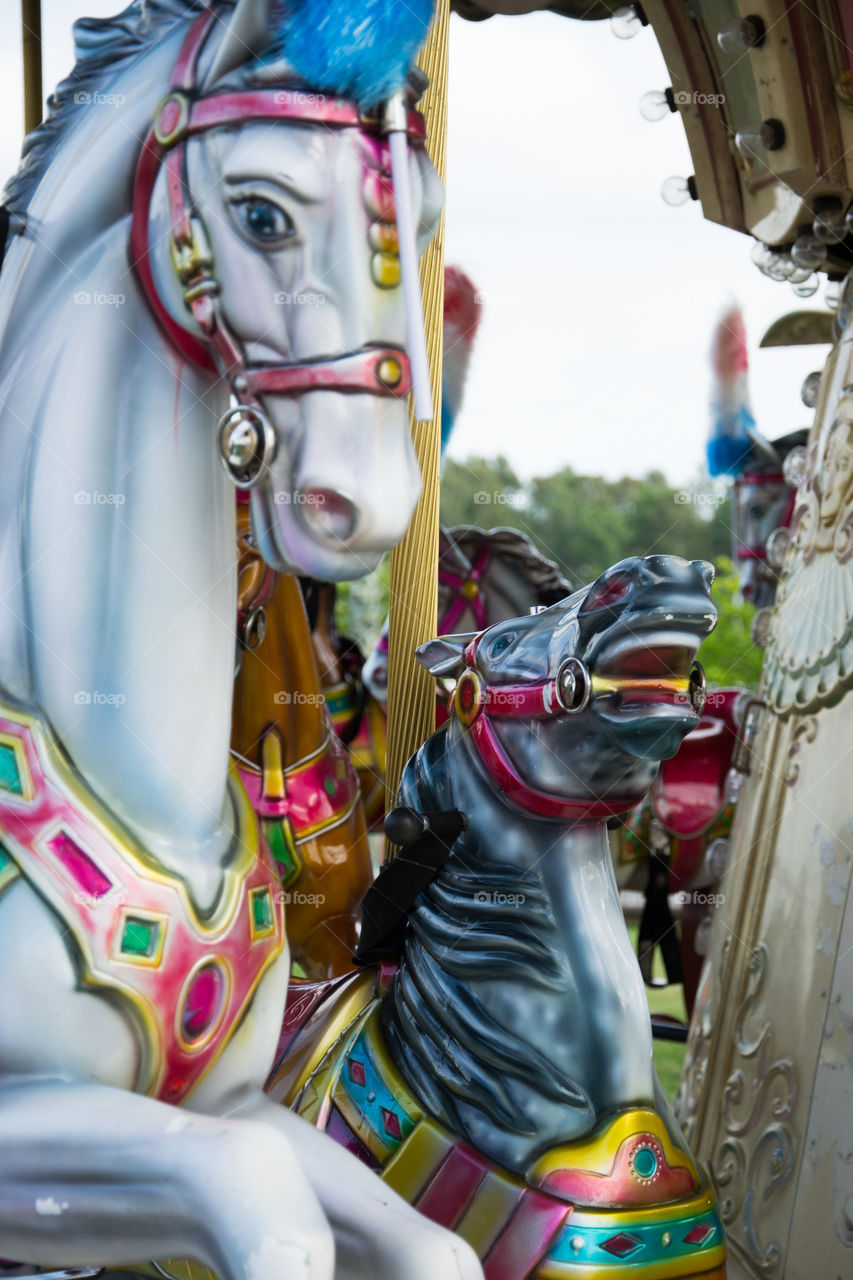 carousel at Halmstad adventure land in Sweden.