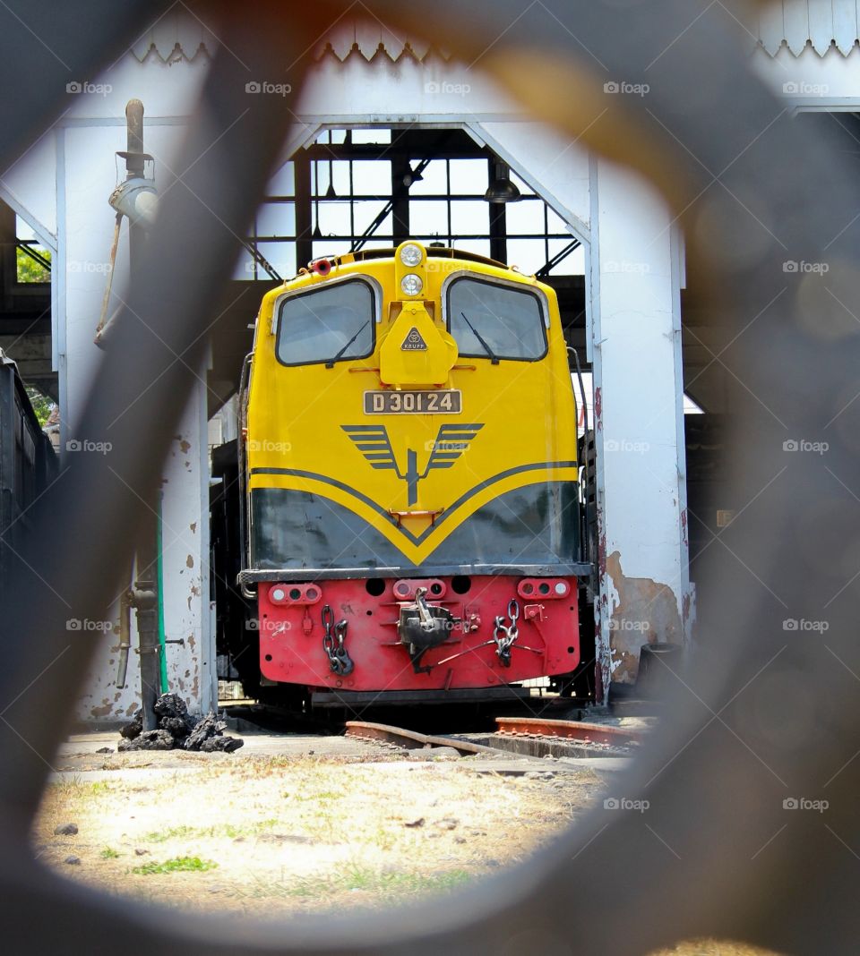 yellow old train