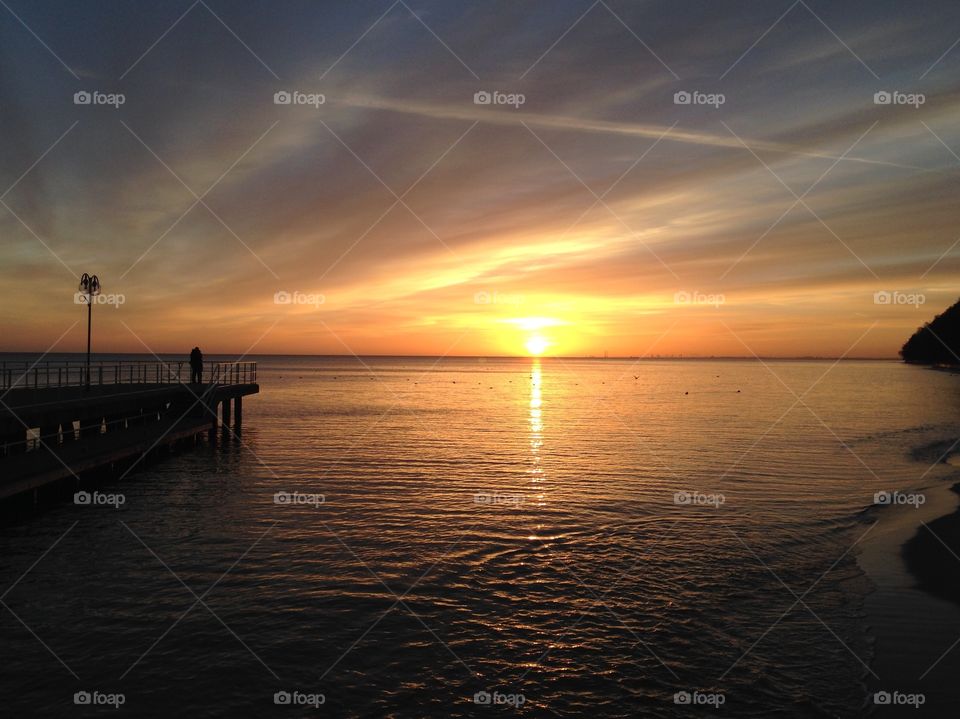 Sunset, Dawn, Water, Sun, Beach