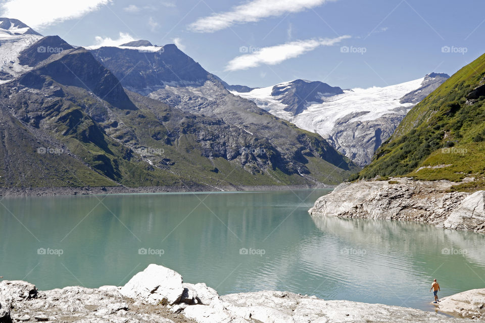 Stausee Mooserboden high mountain reservoir Austria 