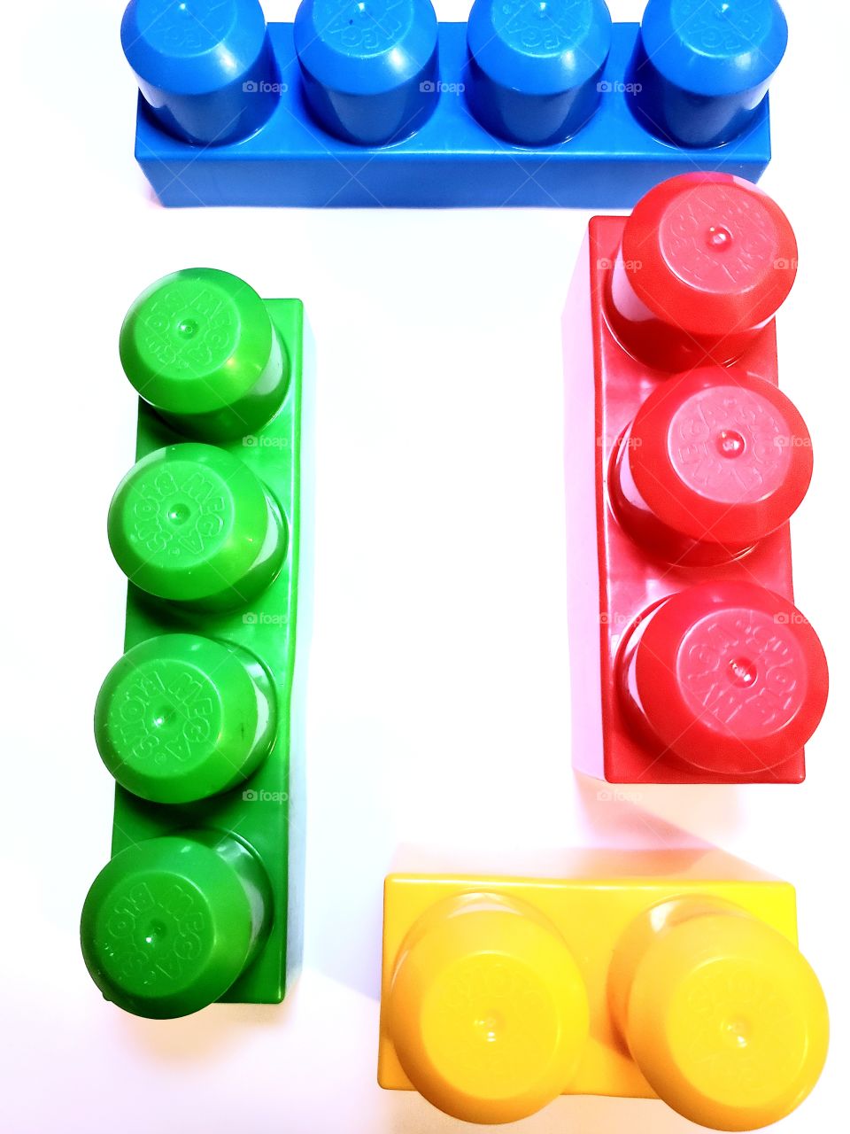Colorful, children's, toys, in the shape of rectangles.