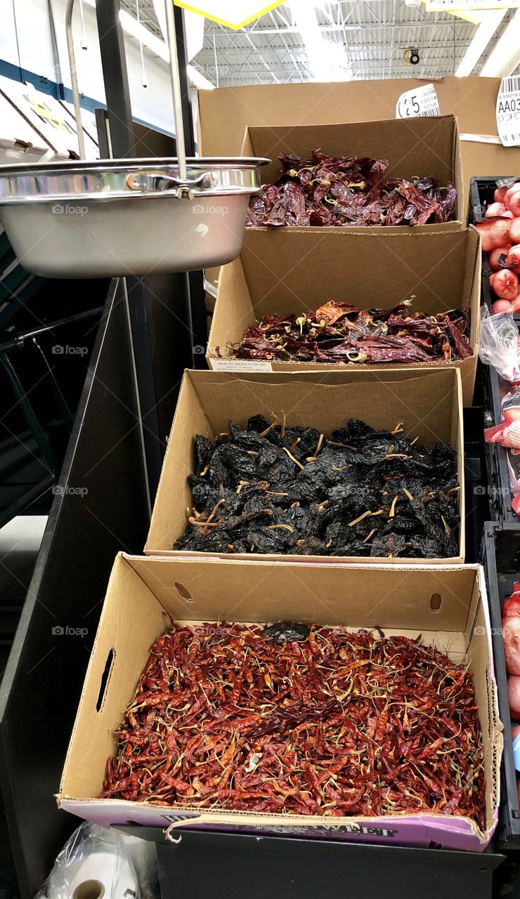 Chili peppers in the supermarket