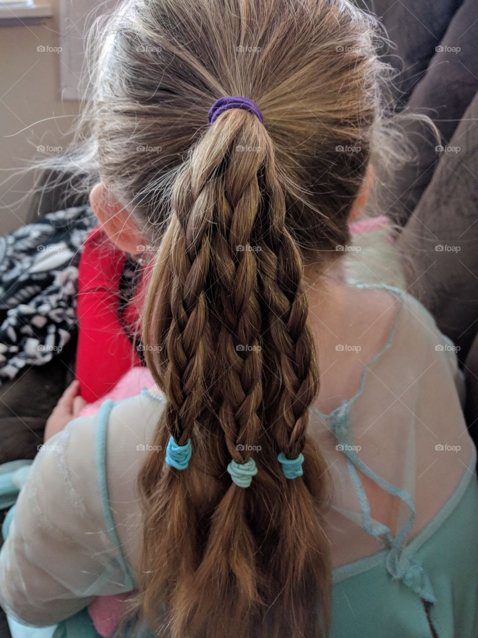 3 braids over ponytail
