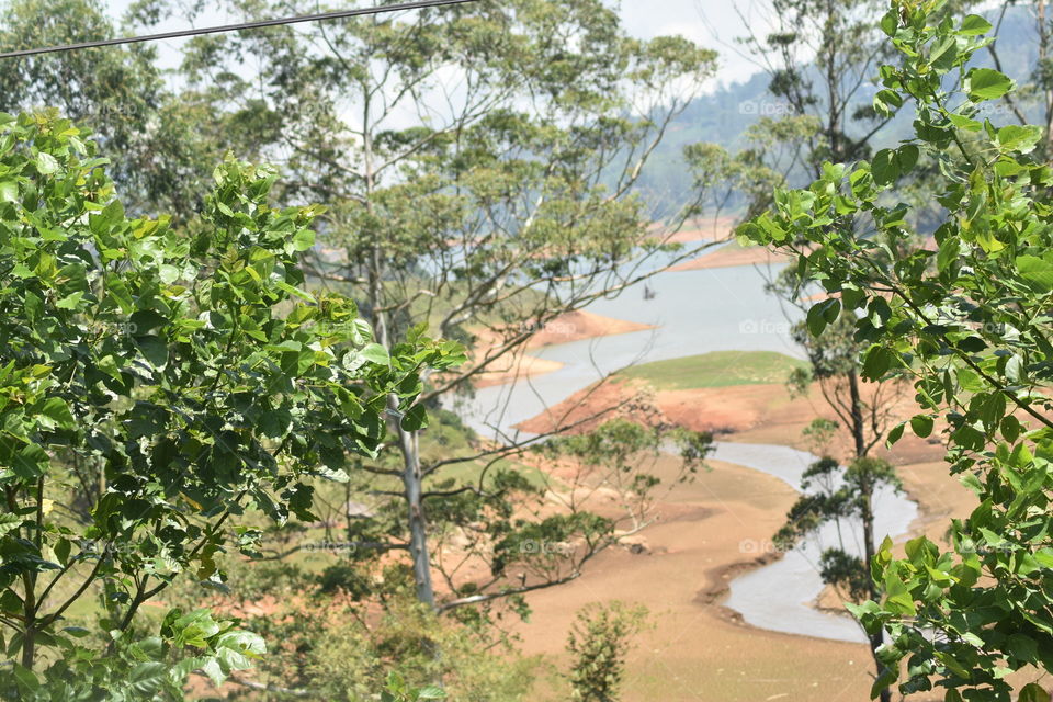 Telescopic view of a reservoir