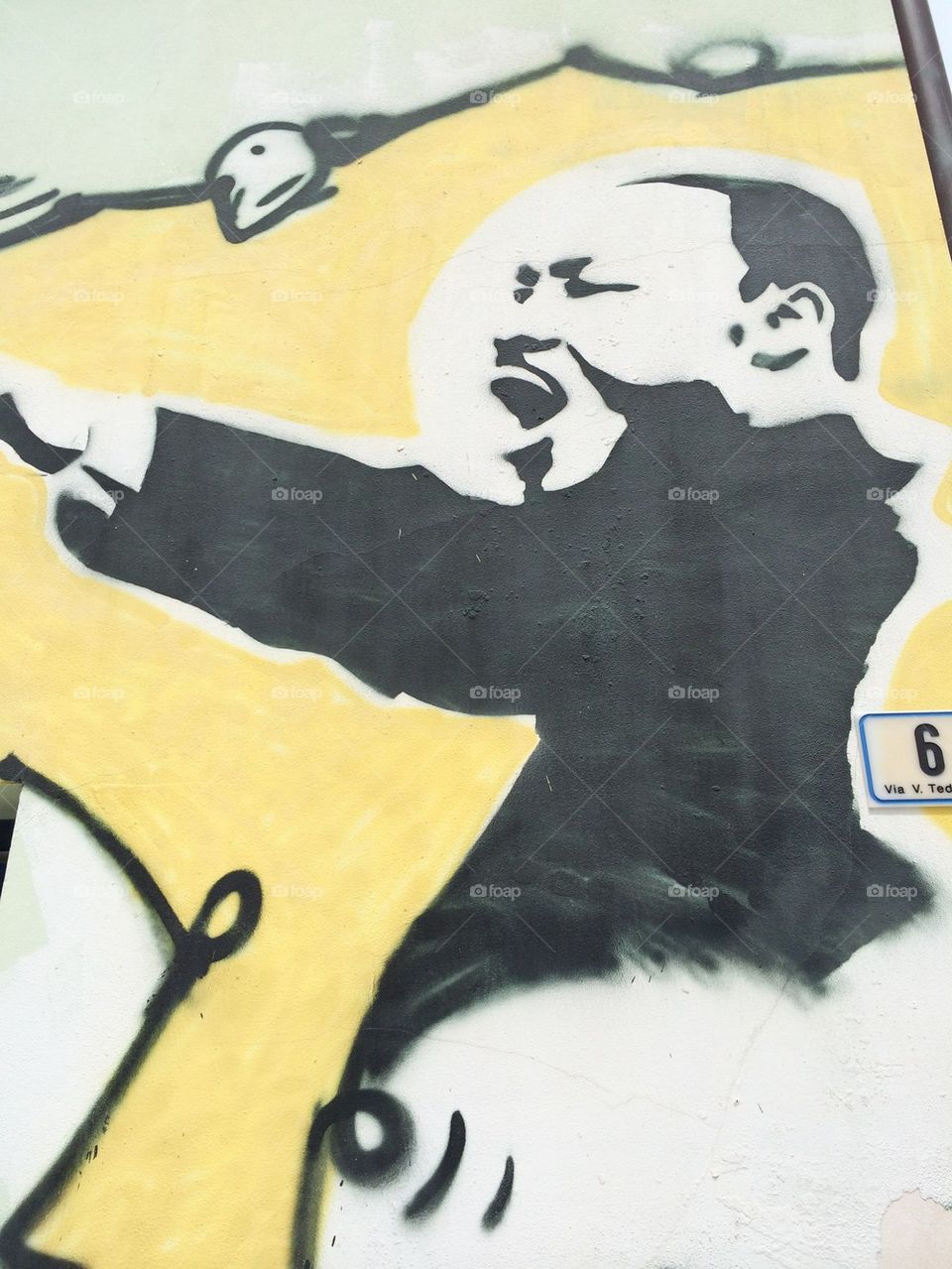 Martin Luther King represented on a wall