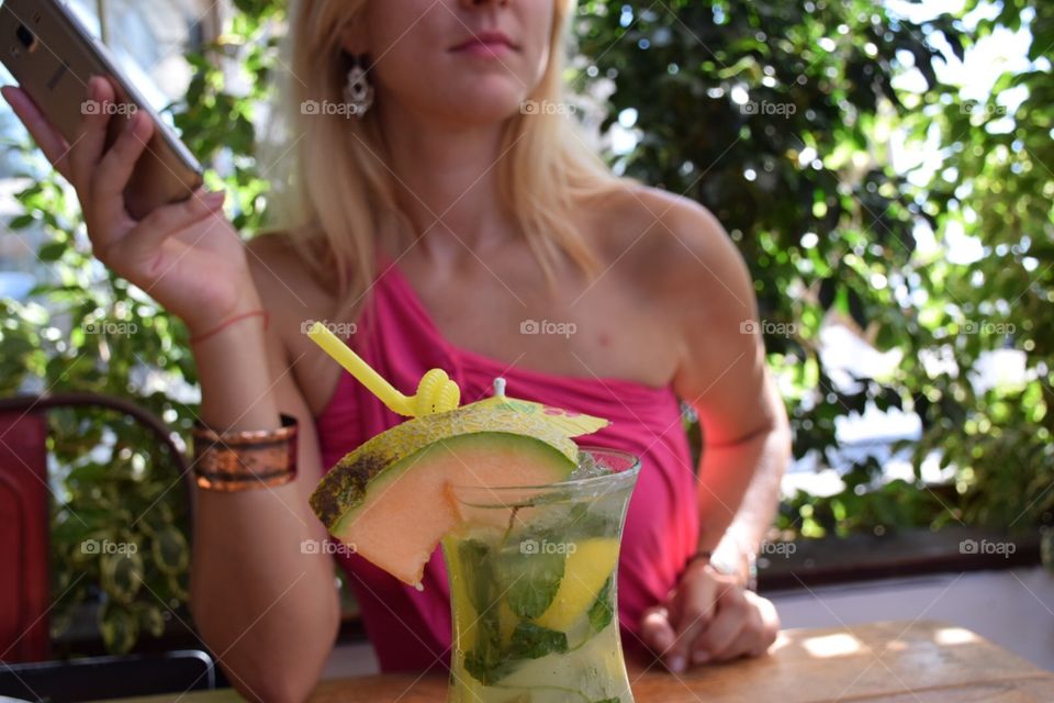 Woman at restaurant