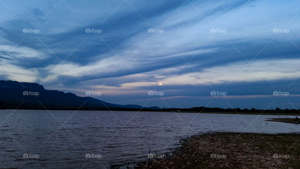 clouds over a lake