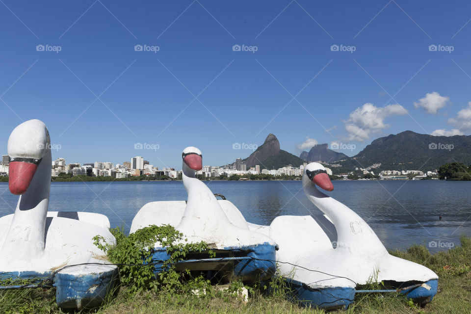 Rodrigo de Freitas Lagoon in Rio de Janeiro Brazil.