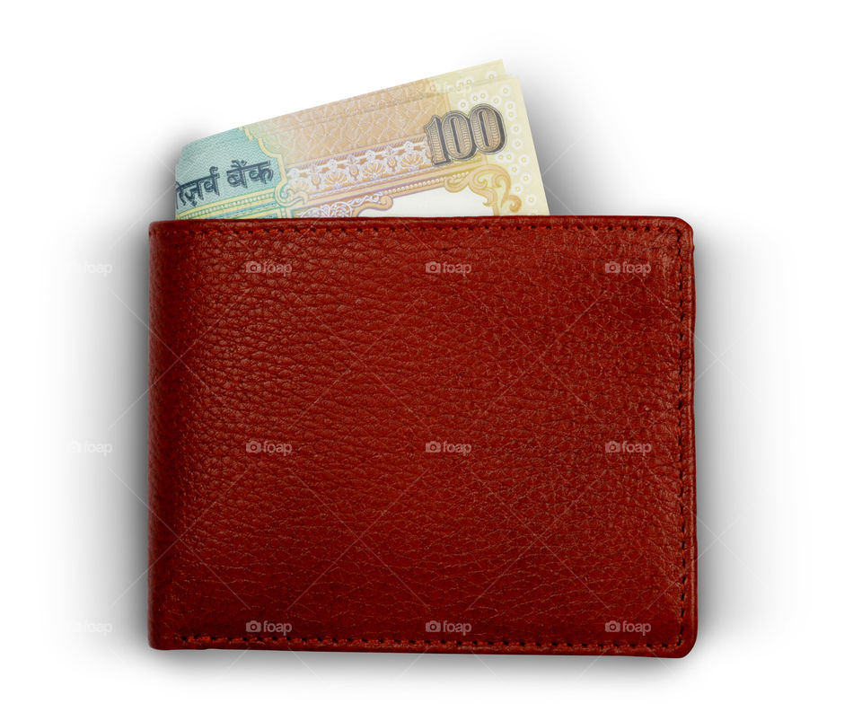 Indian currency notes in a wallet